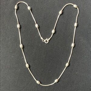 Elegant Silver Beaded Necklace